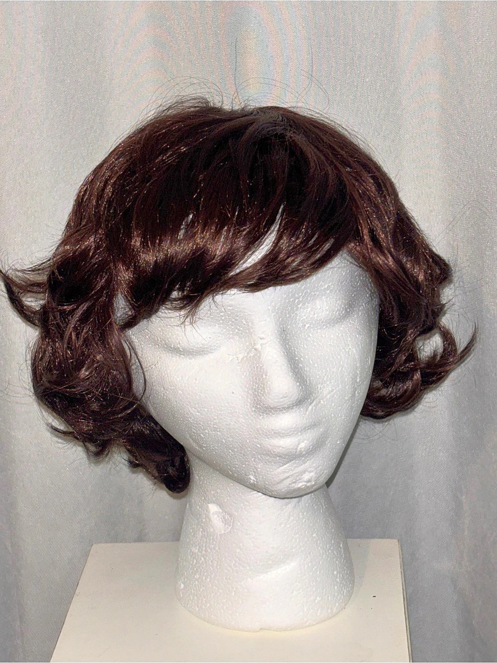 Short Chocolate Brown Curly Shag Wig